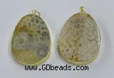 NGP3918 40*55mm freeform fossil coral pendants wholesale