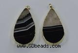 NGP3927 35*65mm - 40*70mm flat teardrop druzy agate pendants