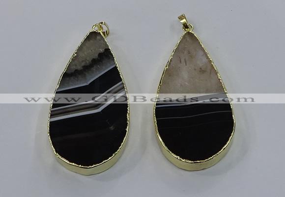 NGP3927 35*65mm - 40*70mm flat teardrop druzy agate pendants