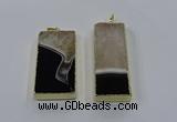 NGP3928 25*55mm - 30*60mm rectangle druzy agate pendants