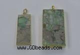 NGP3930 20*45mm - 30*60mm rectangle green gemstone pendants