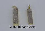 NGP3940 10*35mm - 12*30mm rectangle druzy agate pendants wholesale