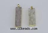 NGP3942 12*50mm - 15*45mm rectangle druzy agate pendants wholesale