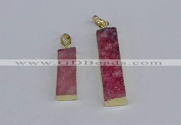 NGP3945 10*25mm - 12*45mm rectangle druzy agate pendants wholesale