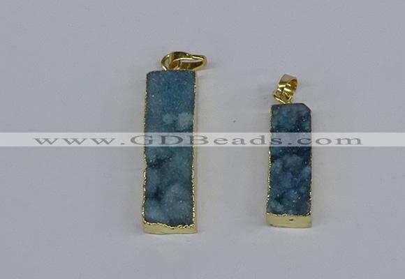 NGP3946 10*25mm - 12*45mm rectangle druzy agate pendants wholesale