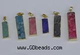 NGP3950 10*25mm - 12*45mm rectangle druzy agate pendants wholesale