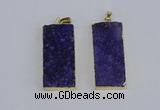 NGP3954 20*50mm - 25*45mm rectangle druzy agate gemstone pendants