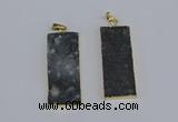 NGP3959 20*50mm - 25*45mm rectangle druzy agate gemstone pendants