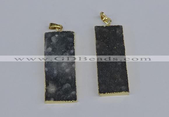 NGP3959 20*50mm - 25*45mm rectangle druzy agate gemstone pendants