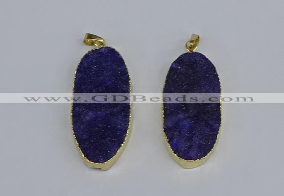 NGP3964 22*45mm - 25*50mm oval druzy agate pendants wholesale