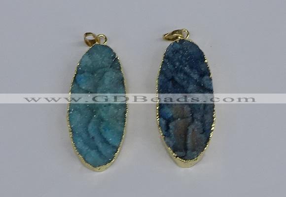 NGP3966 22*45mm - 25*50mm oval druzy agate pendants wholesale