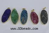 NGP3970 22*45mm - 25*50mm oval druzy agate pendants wholesale