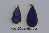 NGP3974 20*40mm - 25*50mm flat teardrop druzy agate pendants