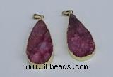 NGP3975 20*40mm - 25*50mm flat teardrop druzy agate pendants