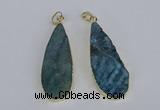 NGP3976 20*40mm - 25*50mm flat teardrop druzy agate pendants