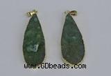 NGP3977 20*40mm - 25*50mm flat teardrop druzy agate pendants