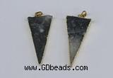 NGP3989 20*48mm - 25*50mm triangle druzy agate pendants wholesale