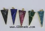 NGP3990 20*48mm - 25*50mm triangle druzy agate pendants wholesale