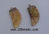 NGP4001 15*30mm - 16*35mm horn druzy quartz gemstone pendants