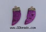 NGP4003 15*30mm - 16*35mm horn druzy quartz gemstone pendants