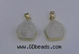 NGP4008 15*16mm freeform druzy quartz gemstone pendants