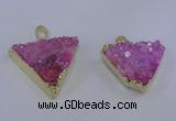 NGP4048 25*30mm – 30*35mm triangle druzy quartz pendants