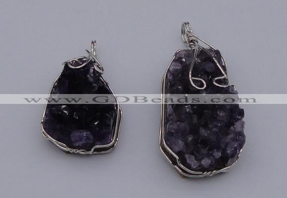 NGP4072 25*30mm – 30*40mm freeform amethyst gemstone pendants