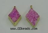 NGP4076 25*35mm - 28*40mm diamond druzy quartz pendants