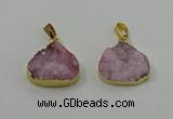 NGP4084 18*22mm - 20*24mm flat teardrop druzy quartz pendants