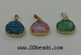 NGP4088 18*22mm - 20*24mm flat teardrop druzy quartz pendants