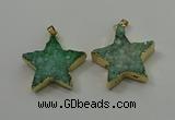 NGP4095 30*32mm - 32*35mm star druzy quartz pendants wholesale