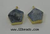 NGP4117 28*28mm - 30*30mm pentagon druzy quartz pendants wholesale