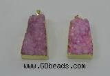 NGP4124 22*35mm - 24*40mm trapezoid druzy quartz pendants wholesale