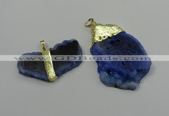 NGP4136 25*35mm - 40*50mm freeform druzy quartz pendants wholesale