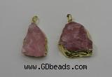 NGP4141 20*30mm - 35*45mm freeform rose quartz pendants wholesale