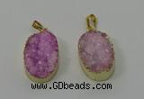 NGP4186 18*25mm - 18*28mm oval druzy quartz pendants wholesale