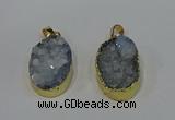 NGP4189 18*25mm - 18*28mm oval druzy quartz pendants wholesale