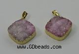 NGP4214 20mm - 22mm diamond druzy quartz pendants wholesale