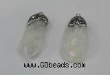 NGP4285 10*30mm - 15*45mmmm nuggets plated quartz pendants