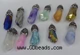 NGP4302 10*30mm - 15*45mmmm nuggets plated quartz pendants