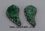 NGP4318 20*40mm - 25*50mm wing-shaped druzy quartz pendants