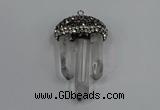 NGP4332 22*30mm - 25*35mm sticks white crystal pendants