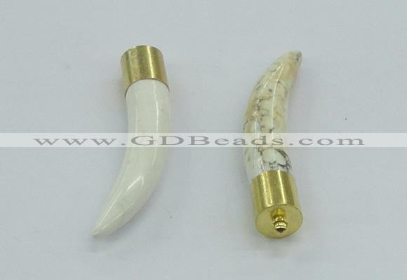 NGP4501 9*50mm - 9*55mm horn white turquoise pendants wholesale