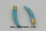 NGP4506 9*50mm - 9*55mm horn blue turquoise pendants wholesale