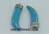 NGP4515 12*50mm - 12*55mm horn blue turquoise pendants wholesale