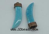 NGP4517 12*50mm - 12*55mm horn blue turquoise pendants wholesale