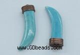 NGP4527 15*55mm - 15*60mm horn blue turquoise pendants wholesale