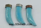 NGP4528 15*55mm - 15*60mm horn blue turquoise pendants wholesale