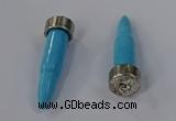 NGP4540 15*52mm bullet-shaped white howlite turquoise pendants