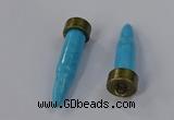 NGP4541 15*52mm bullet-shaped white howlite turquoise pendants